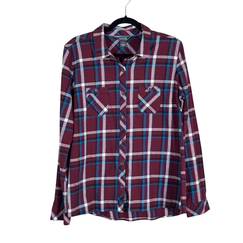 Outdoor Research Red Plaid Button Down Shirt Mens L Flannel Fall Classic Preppy
